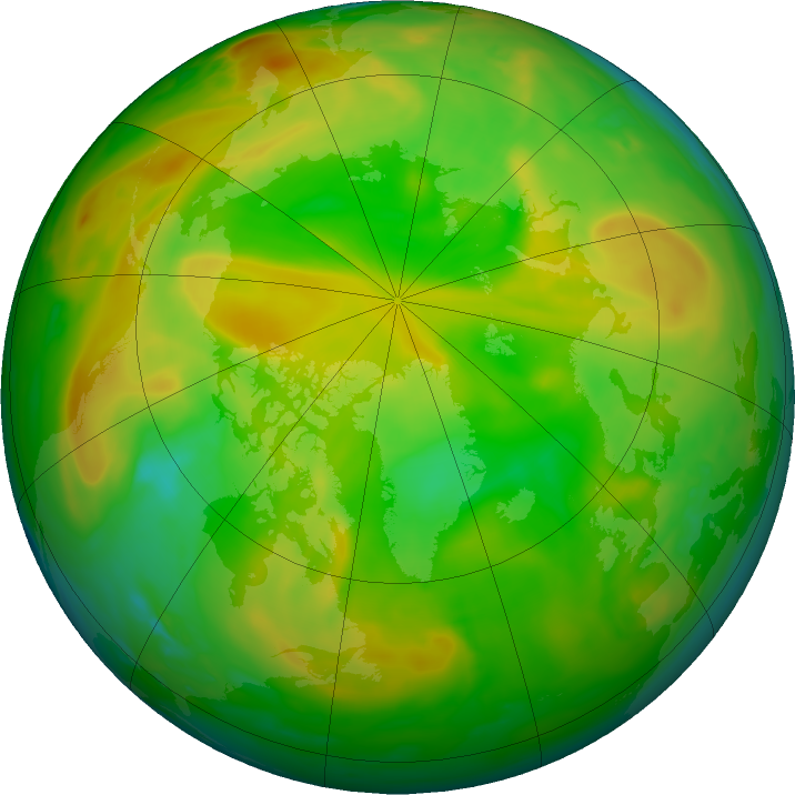 Arctic ozone map for 10 June 2018